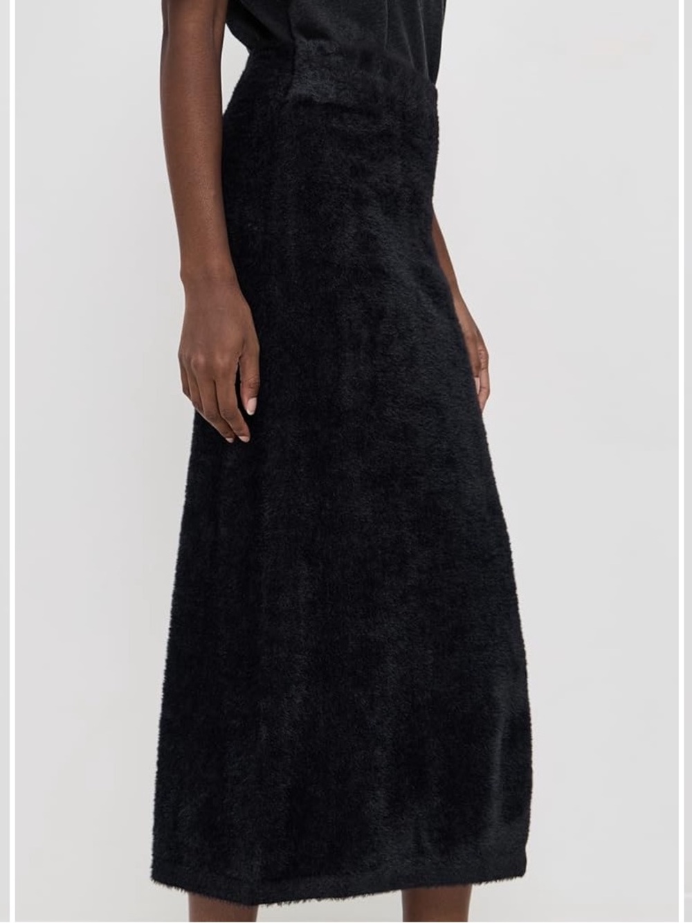 Le Bop Fuzzy Midi Skirt size Medium Black - Picture 2 of 7